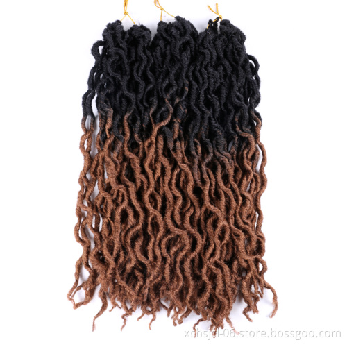Wholesale Synthetic Gypsy Locs Extension Braids Wavy Curly Crochet Braid Hair Goddess Faux Gypsy Hair Locs
